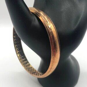 Copper Embossed Bangle Bracelet